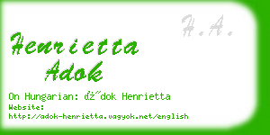 henrietta adok business card